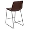Flash Furniture 24" LeatherSoft Counter Height Barstools, Dark Brown, PK2 2-ET-ER18345-24-DB-GG - alternate 6
